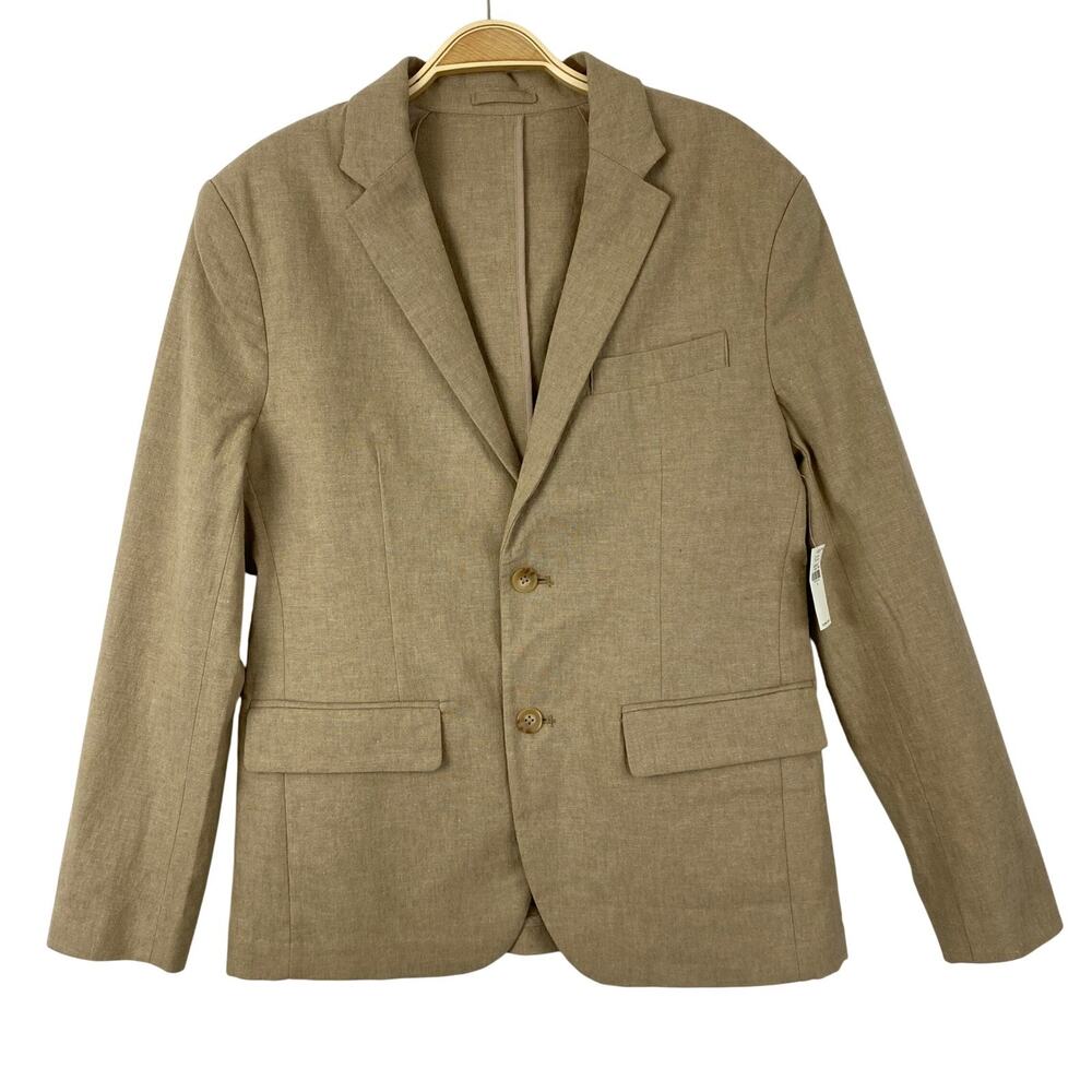 Old Navy Linen Blend Mens Blazer Size S Light Khaki Sport Coat Jacket Preppy NEW